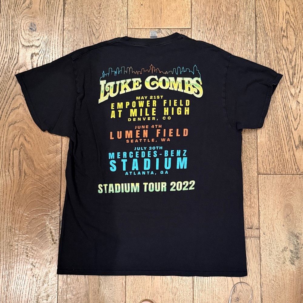 Gildan Black Luke Combs Graphic Tee with country vintage band t-shirt - Picture 4 of 5